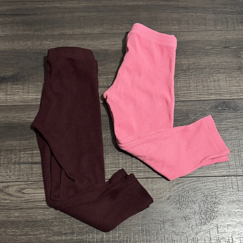 Old Navy Ribbed Leggings in Pink and Burgundy